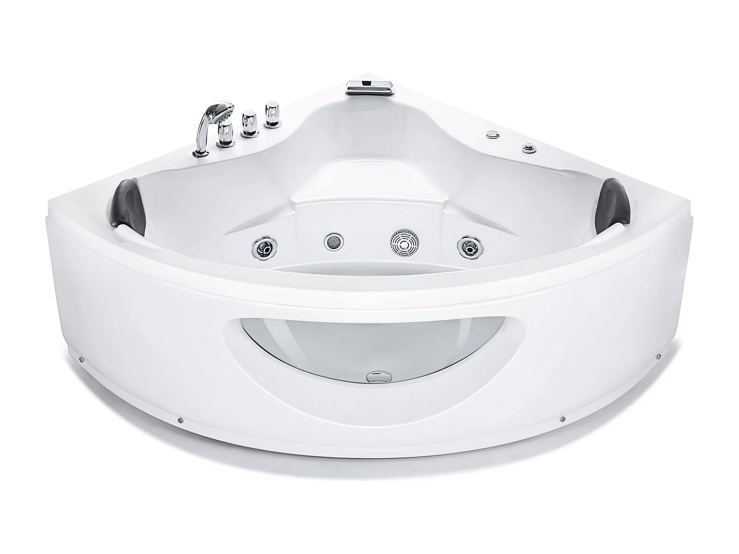 Hoek bubbelbad met LED TOCOA 205 x 146 cm Wit
