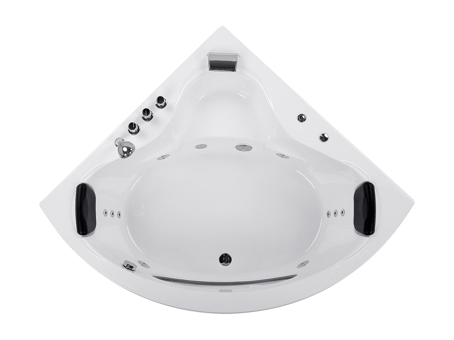 Hoek bubbelbad met LED TOCOA 205 x 146 cm Wit