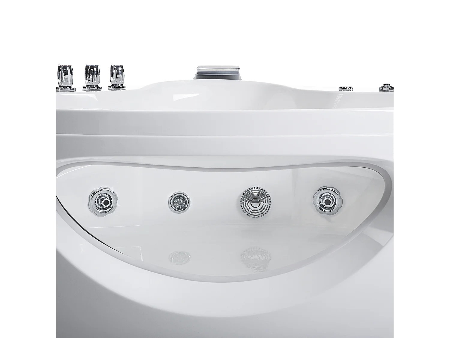 Hoek bubbelbad met LED TOCOA 205 x 146 cm Wit