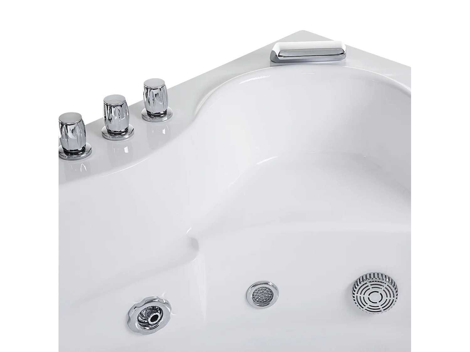 Hoek bubbelbad met LED TOCOA 205 x 146 cm Wit