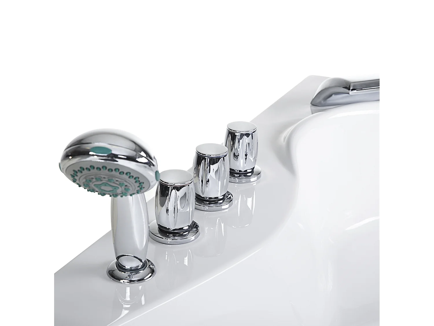 Hoek bubbelbad met LED TOCOA 205 x 146 cm Wit