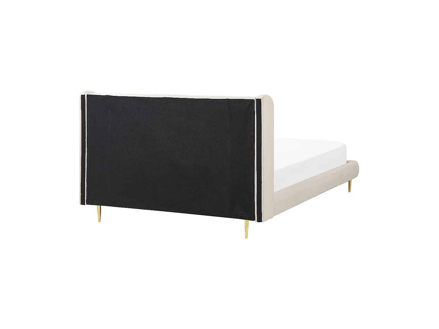 Lit avec sommier Velours FORBACH 160 x 200 cm Beige