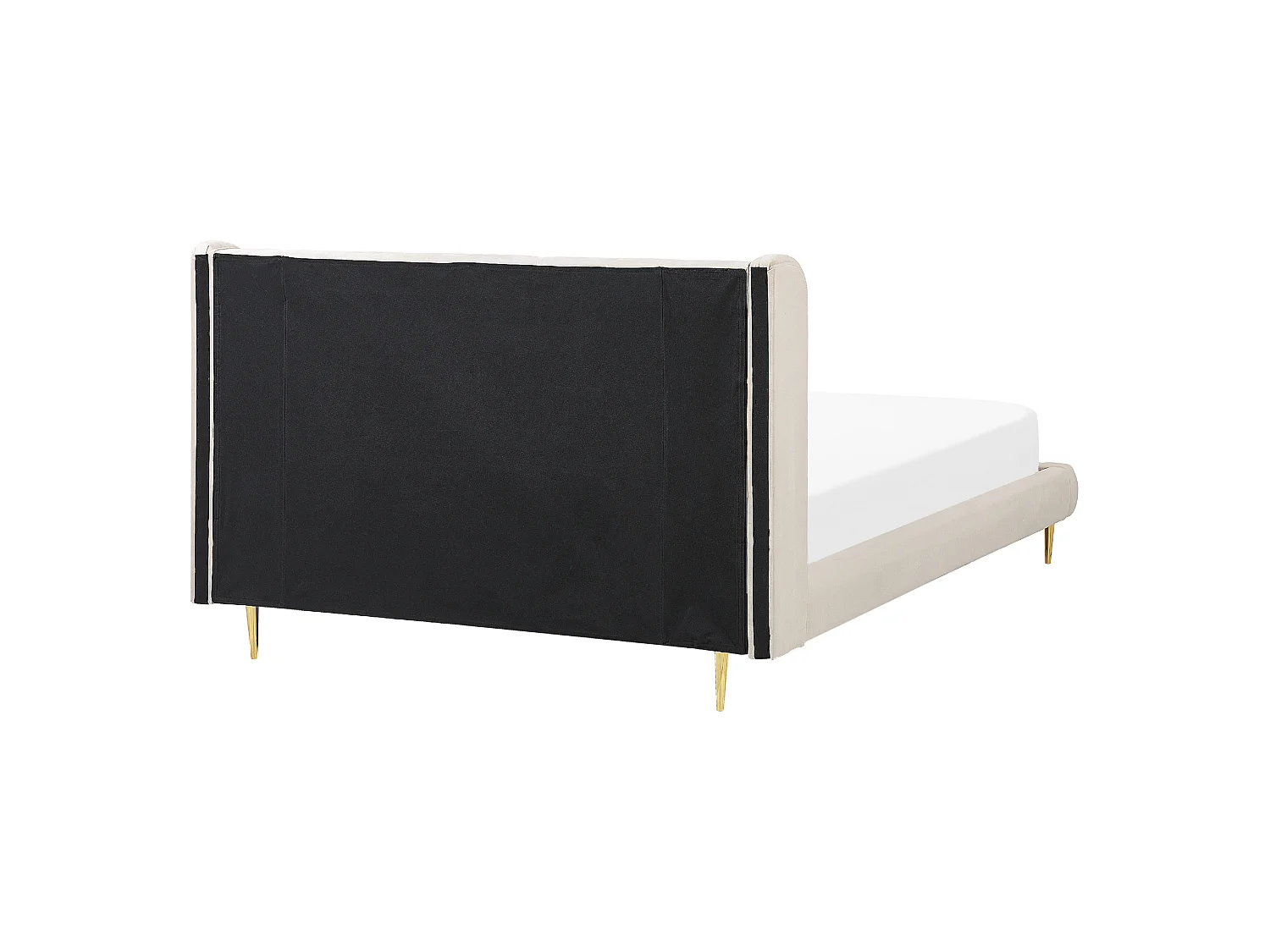 Lit avec sommier Velours FORBACH 160 x 200 cm Beige