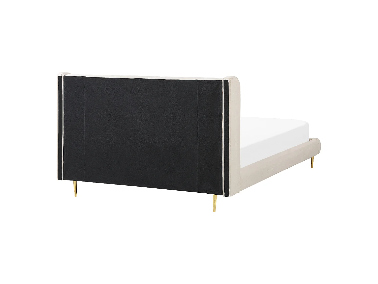 Lit avec sommier Velours FORBACH 160 x 200 cm Beige