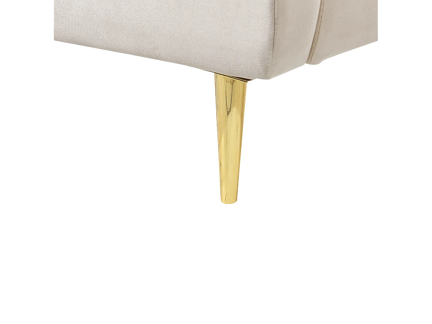 Lit avec sommier Velours FORBACH 160 x 200 cm Beige