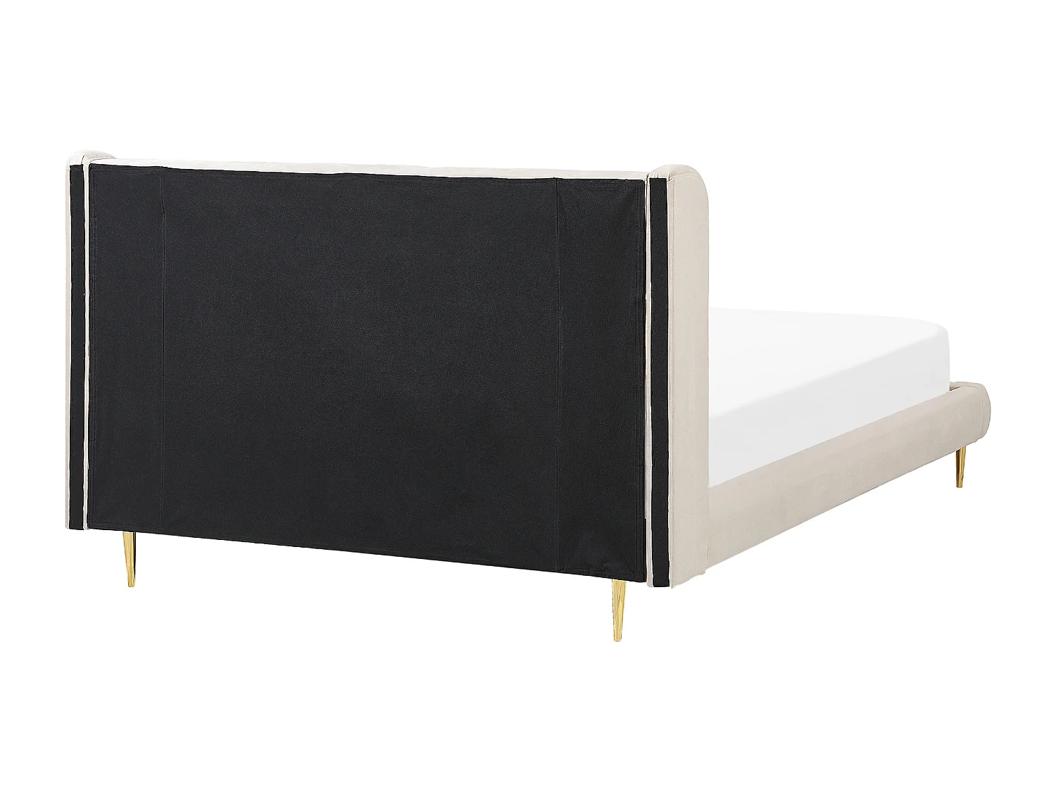 Lit avec sommier Velours FORBACH 160 x 200 cm Beige