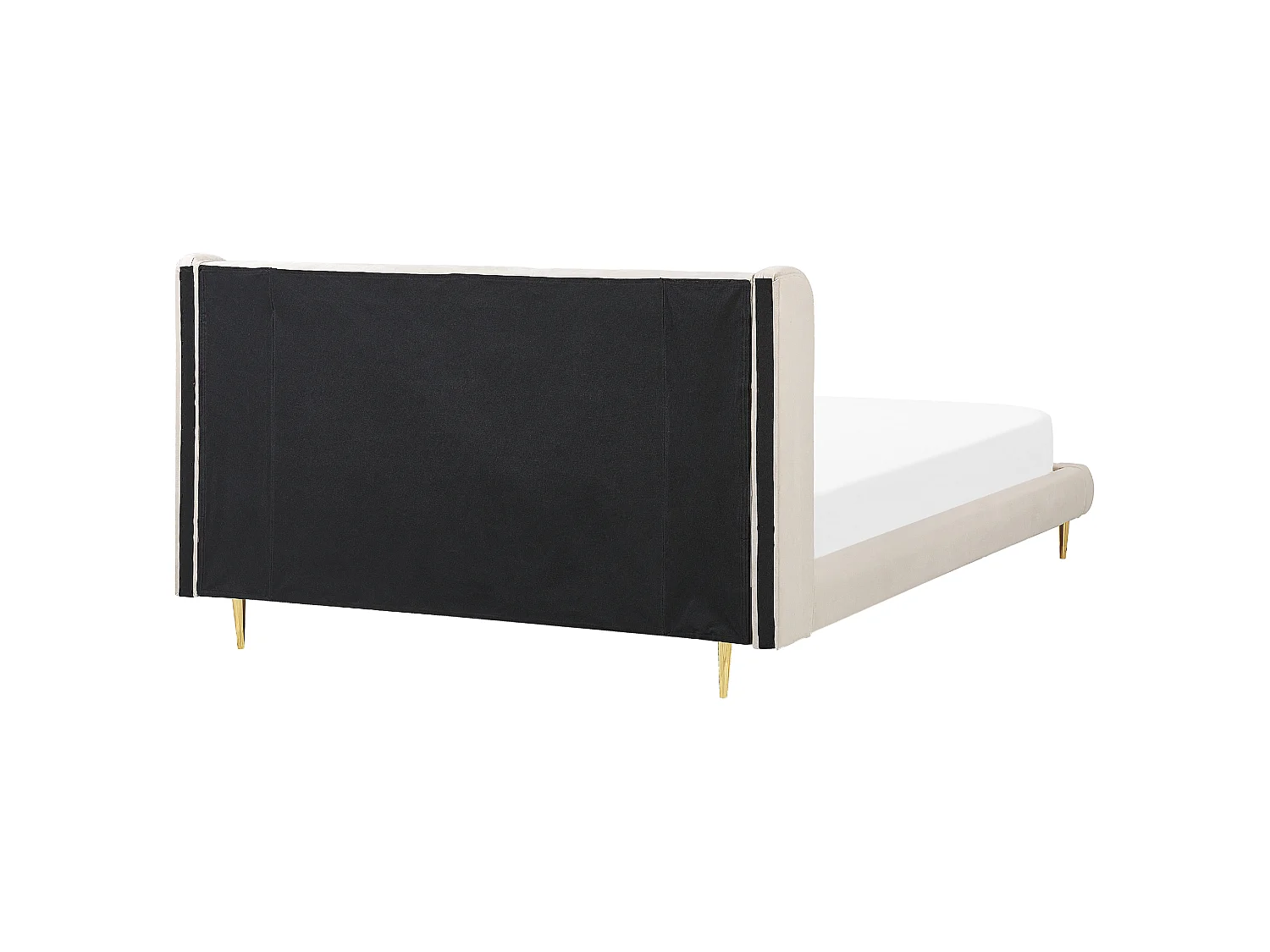 Lit avec sommier Velours FORBACH 180 x 200 cm Beige