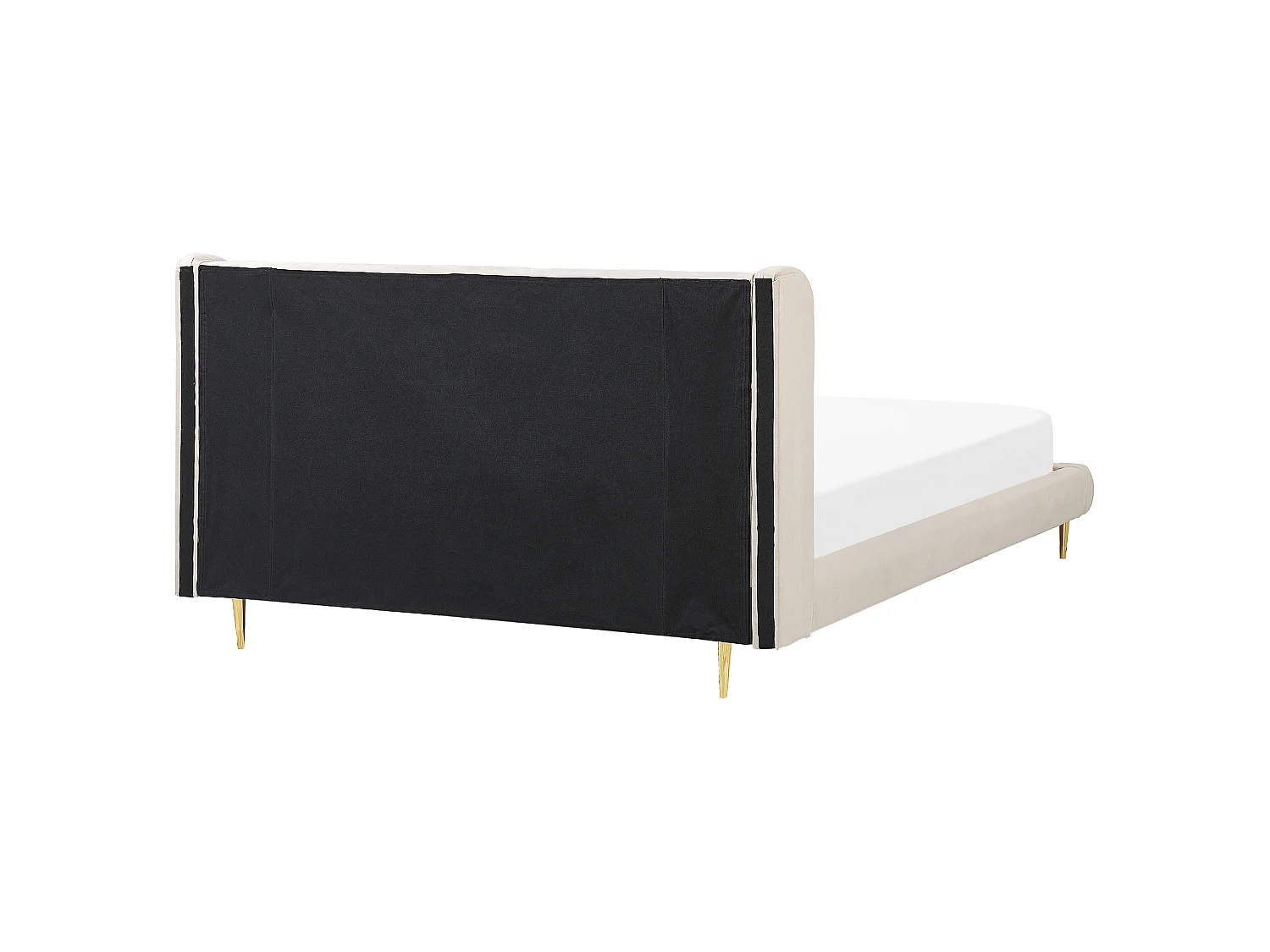 Bed Fluweel FORBACH 180 x 200 cm Beige