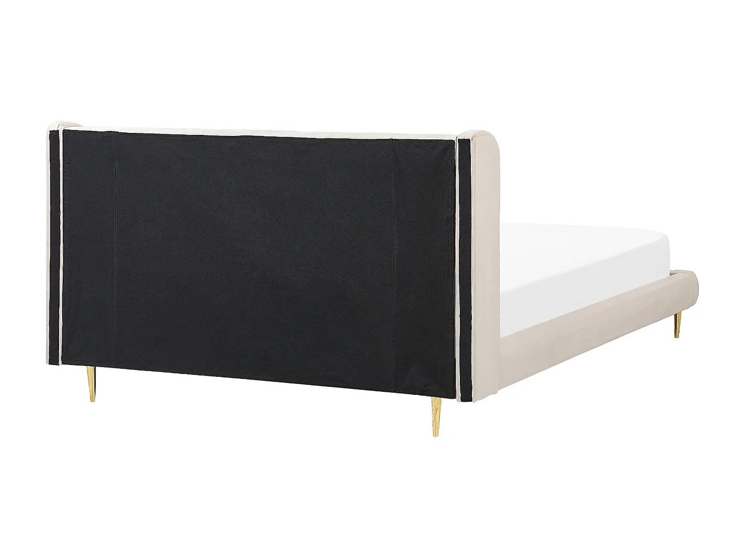 Lit avec sommier Velours FORBACH 180 x 200 cm Beige