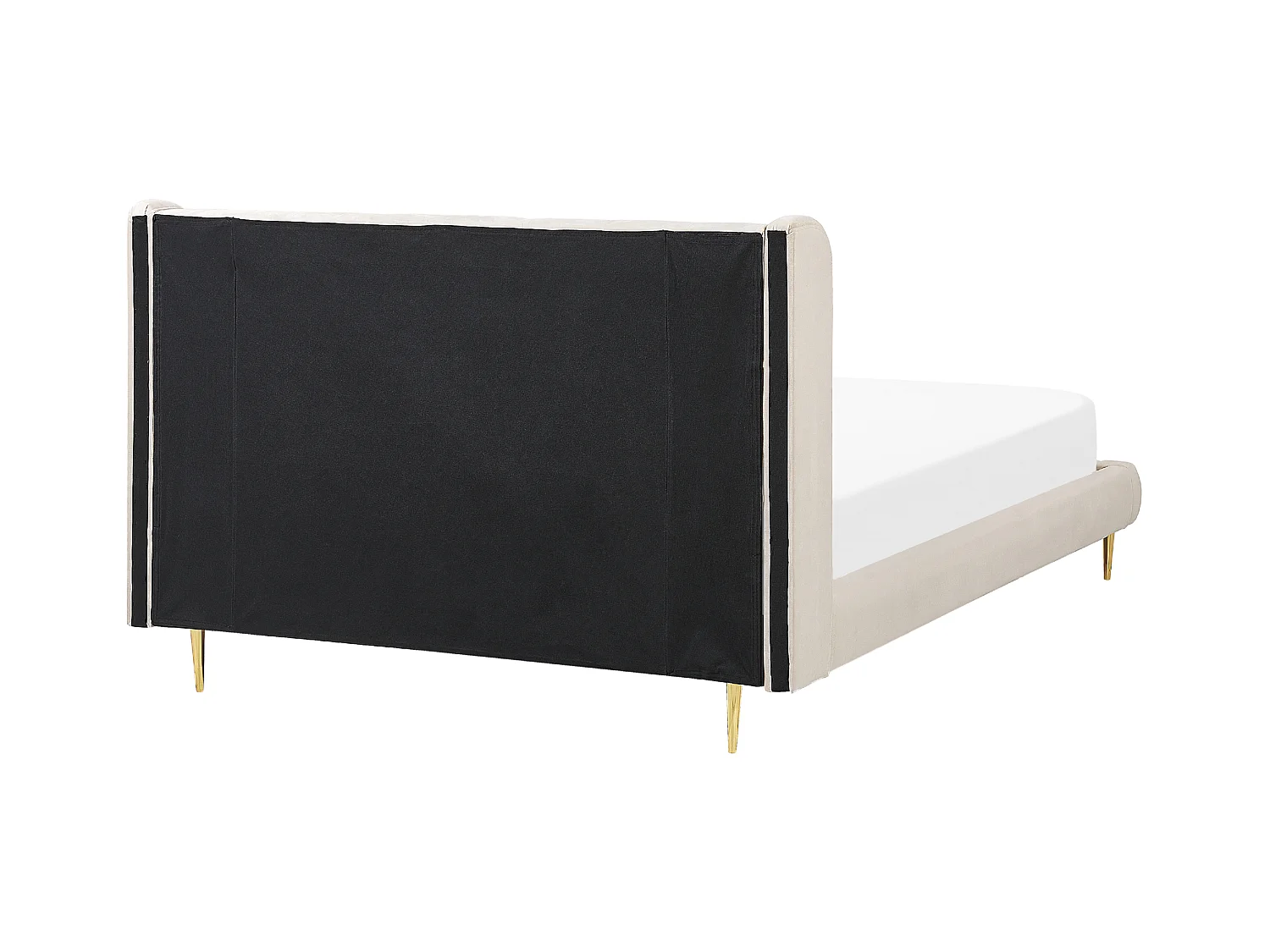 Bed Fluweel FORBACH 140 x 200 cm Beige