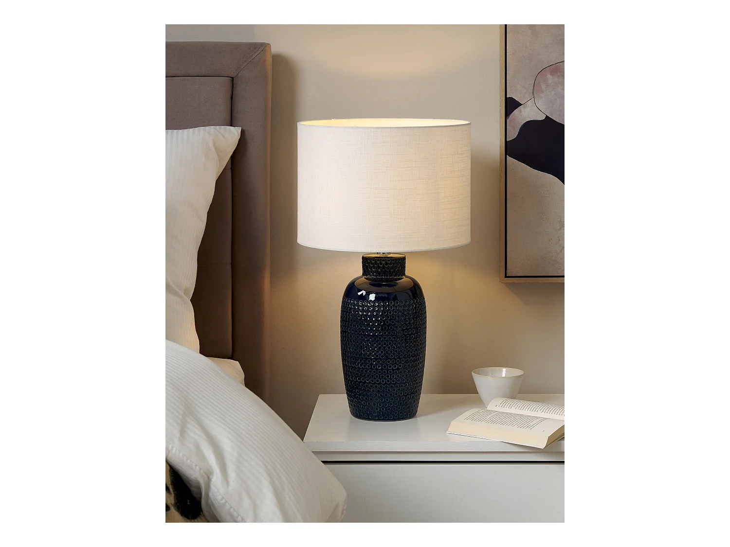 Lampada da tavolo PERLIS Ceramica Blu marino