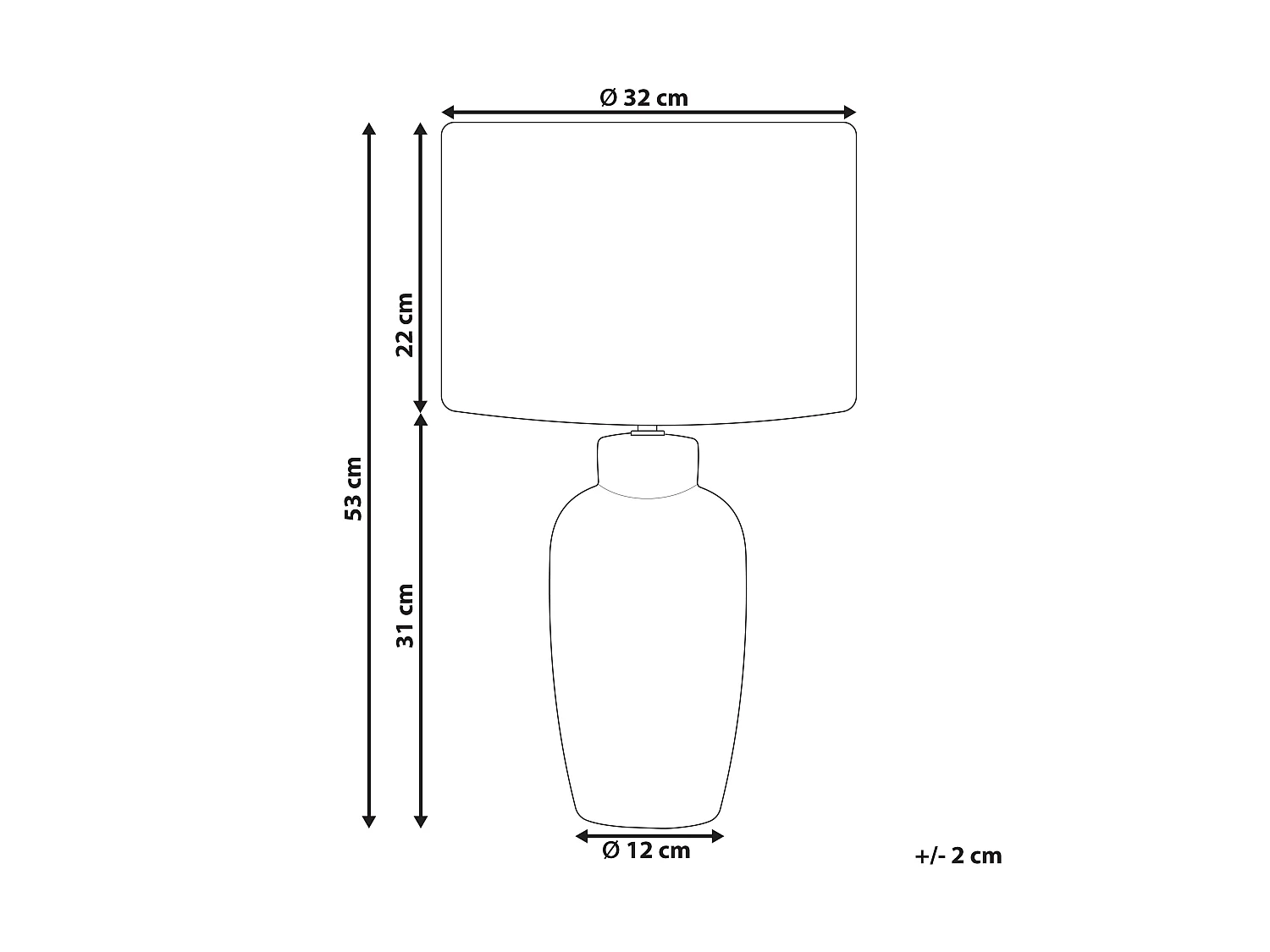 Tischlampe aus Keramik Nachttischlampe weißer Trommelschirm handgefertigt Marineblau Perlis