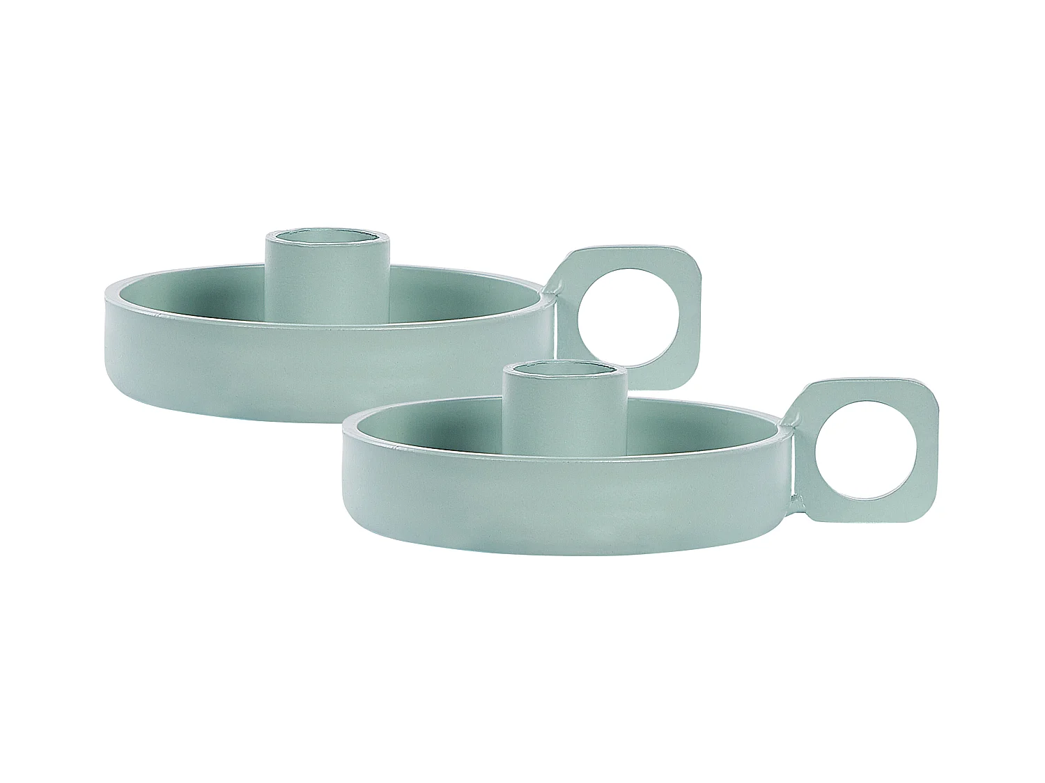 Lot de 2 bougeoirs CHORIO Métal 4 cm Vert menthe