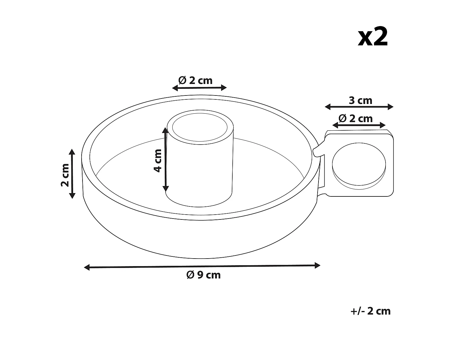 Set van 2 kaarshouders CHORIO Metaal 4 cm Mintgroen