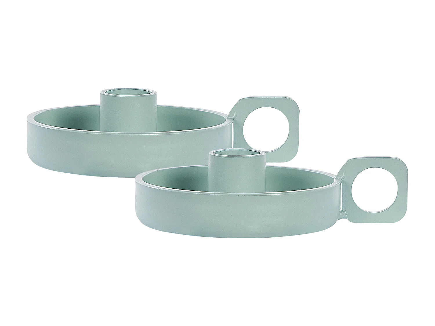 Lot de 2 bougeoirs CHORIO Métal 4 cm Vert menthe