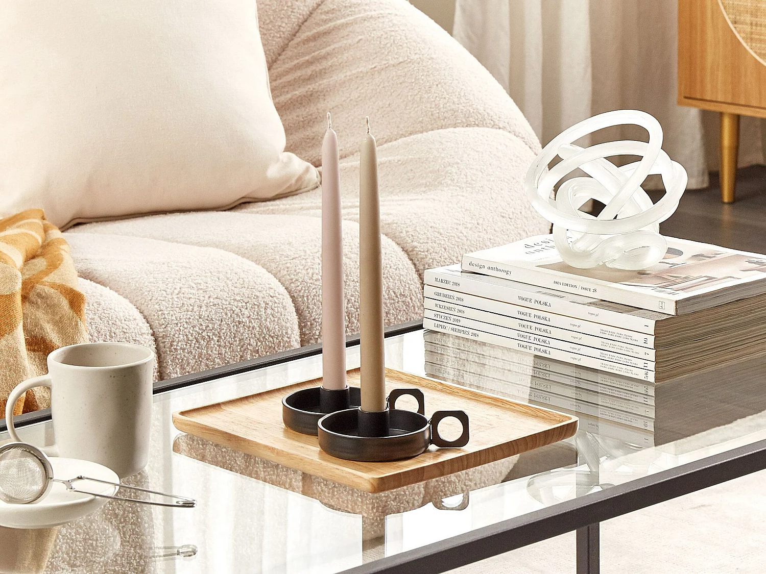 Kandelaar set van 2 ijzer zwart CHORIO