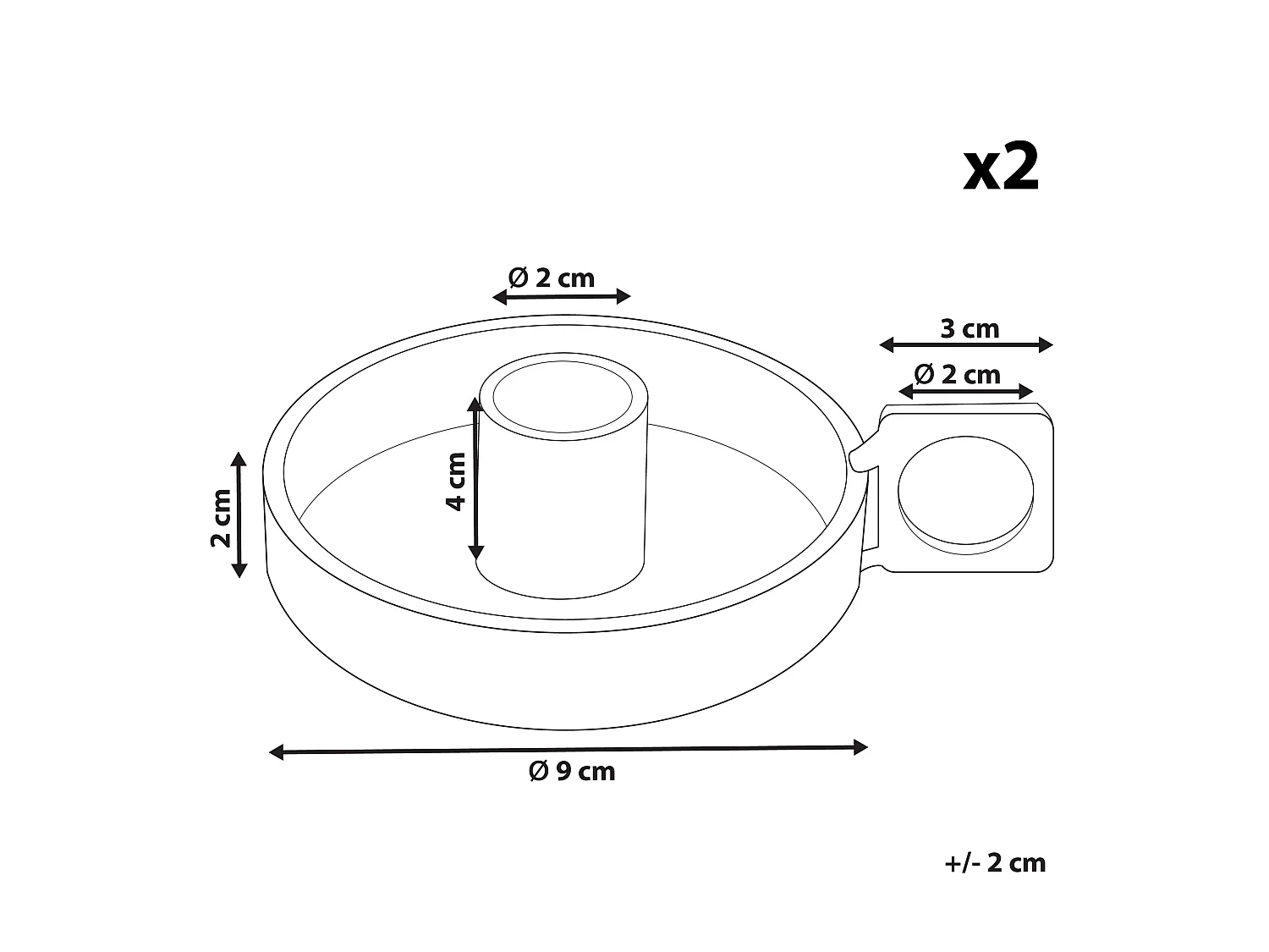 Kandelaar set van 2 ijzer zwart CHORIO