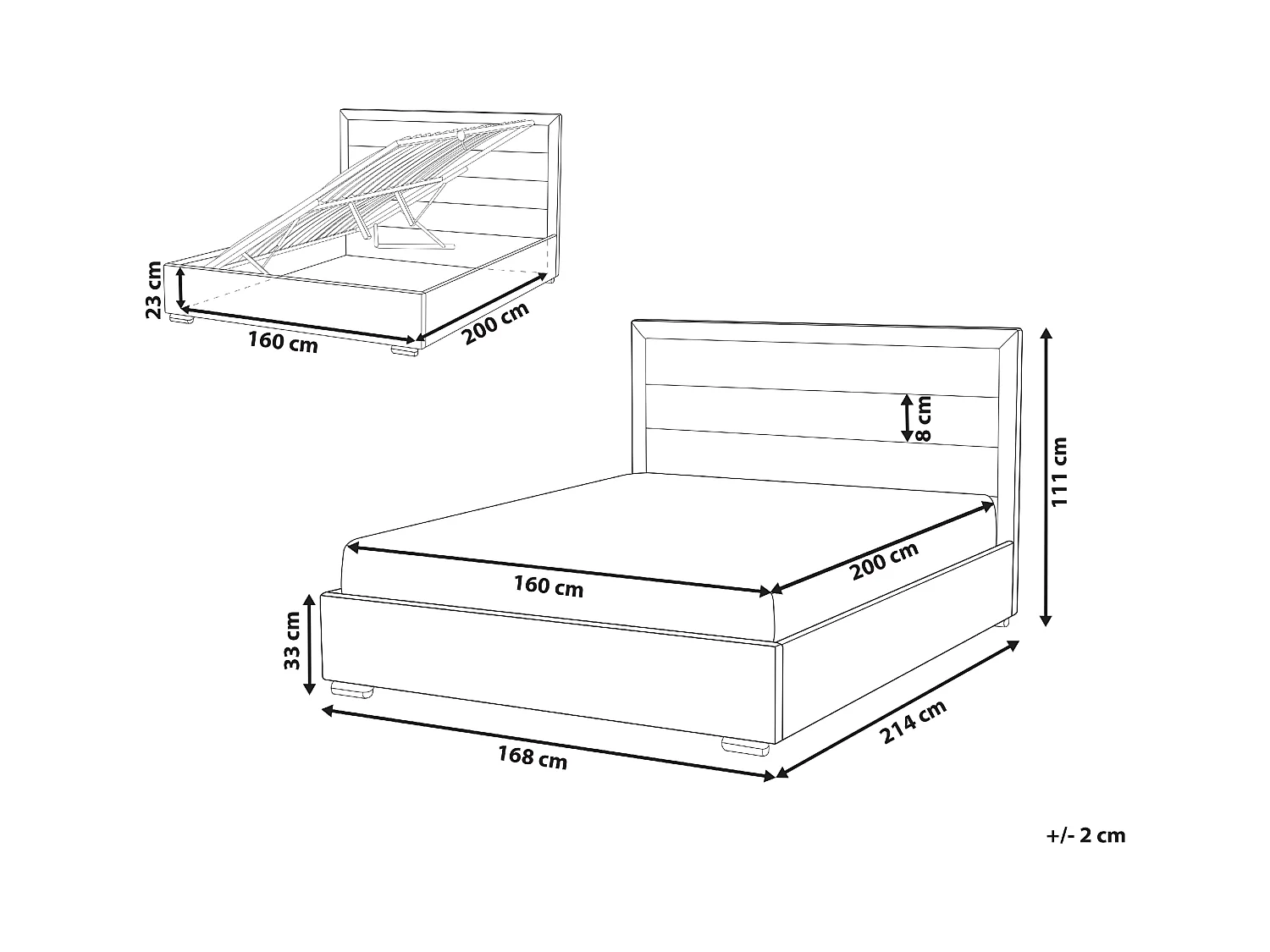 Bed met opbergruimte Fluweel ROUEN 160 x 200 cm Donkergrijs