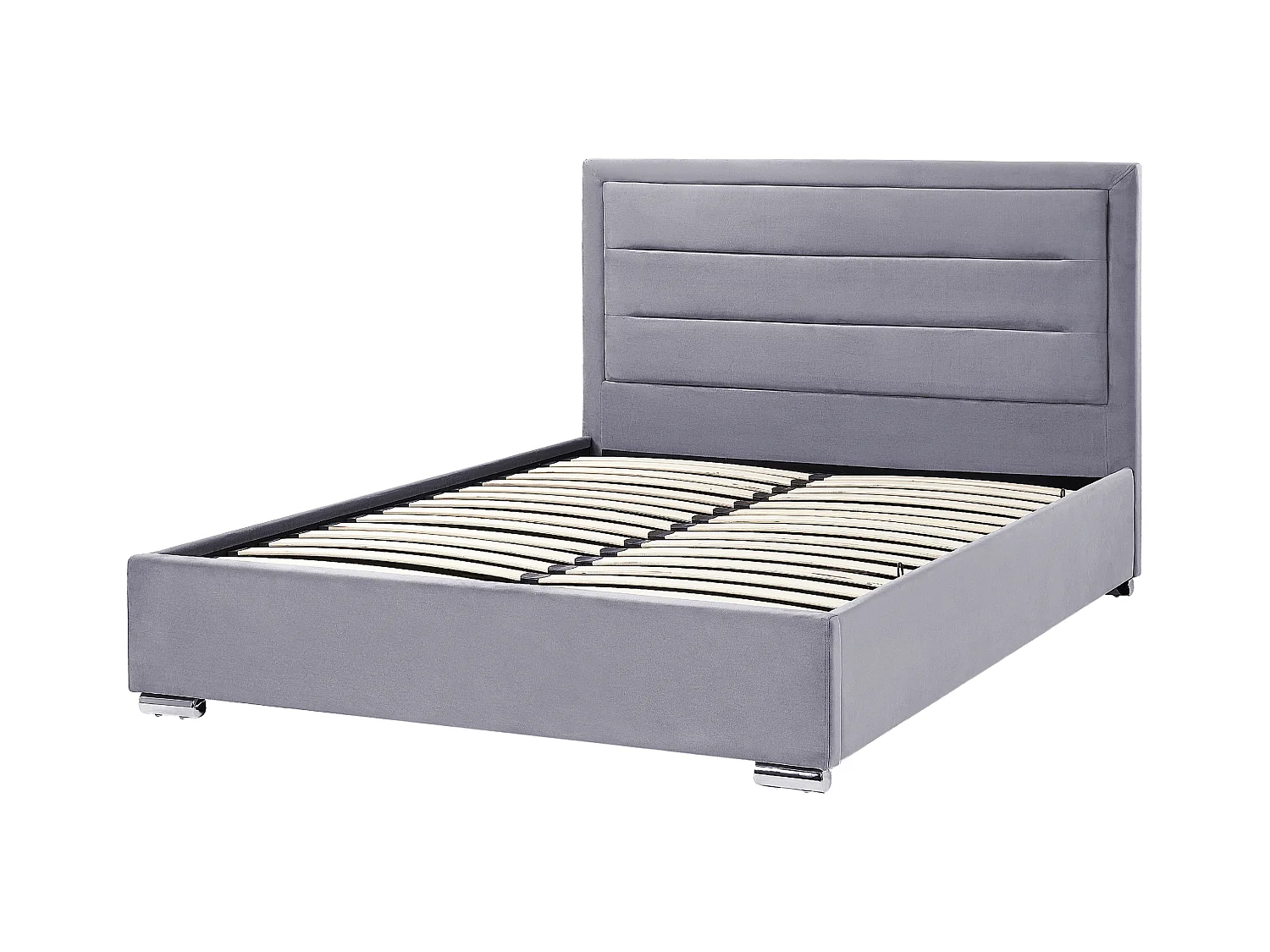 Bed met opbergruimte Fluweel ROUEN 160 x 200 cm Donkergrijs