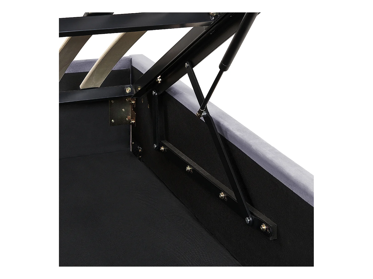 Bed met opbergruimte Fluweel ROUEN 160 x 200 cm Donkergrijs