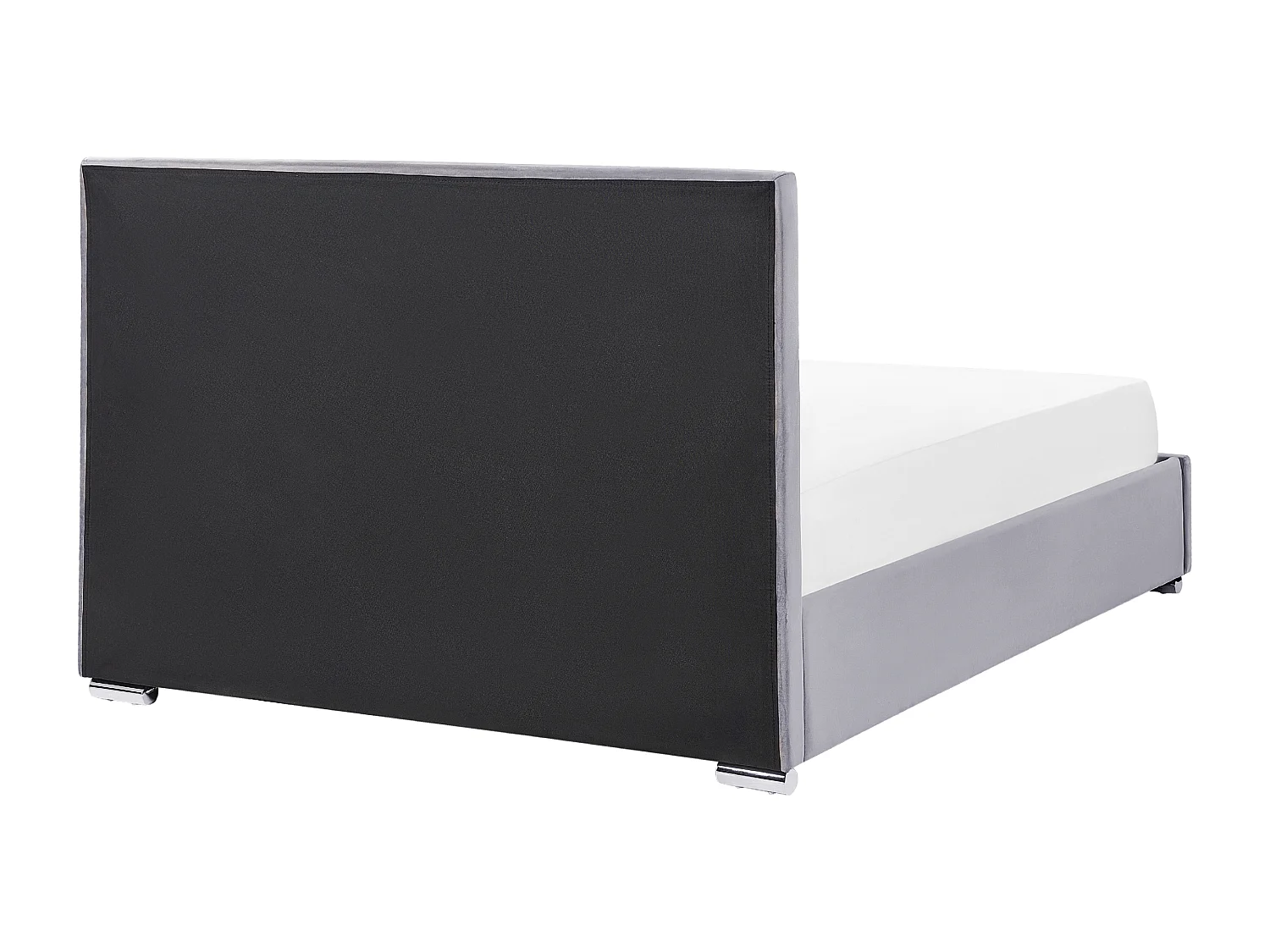 Polsterbett Samtstoff grau 160 x 200 cm mit Stauraum moderner Stil Rouen