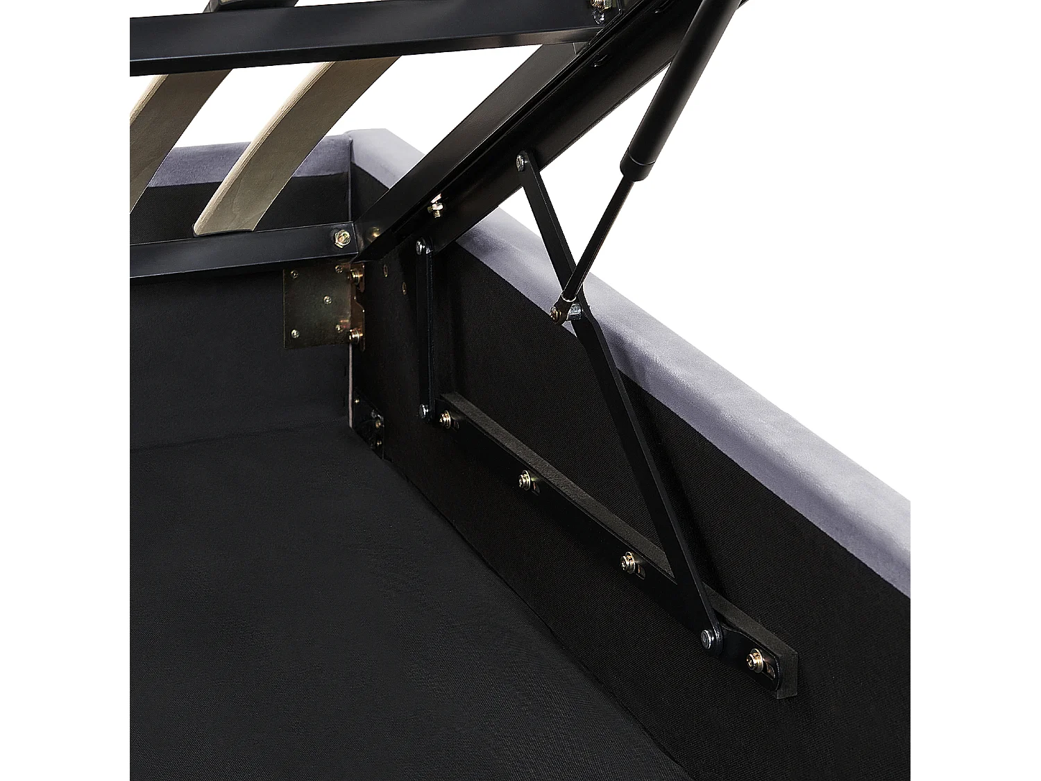 Polsterbett Samtstoff grau 160 x 200 cm mit Stauraum moderner Stil Rouen