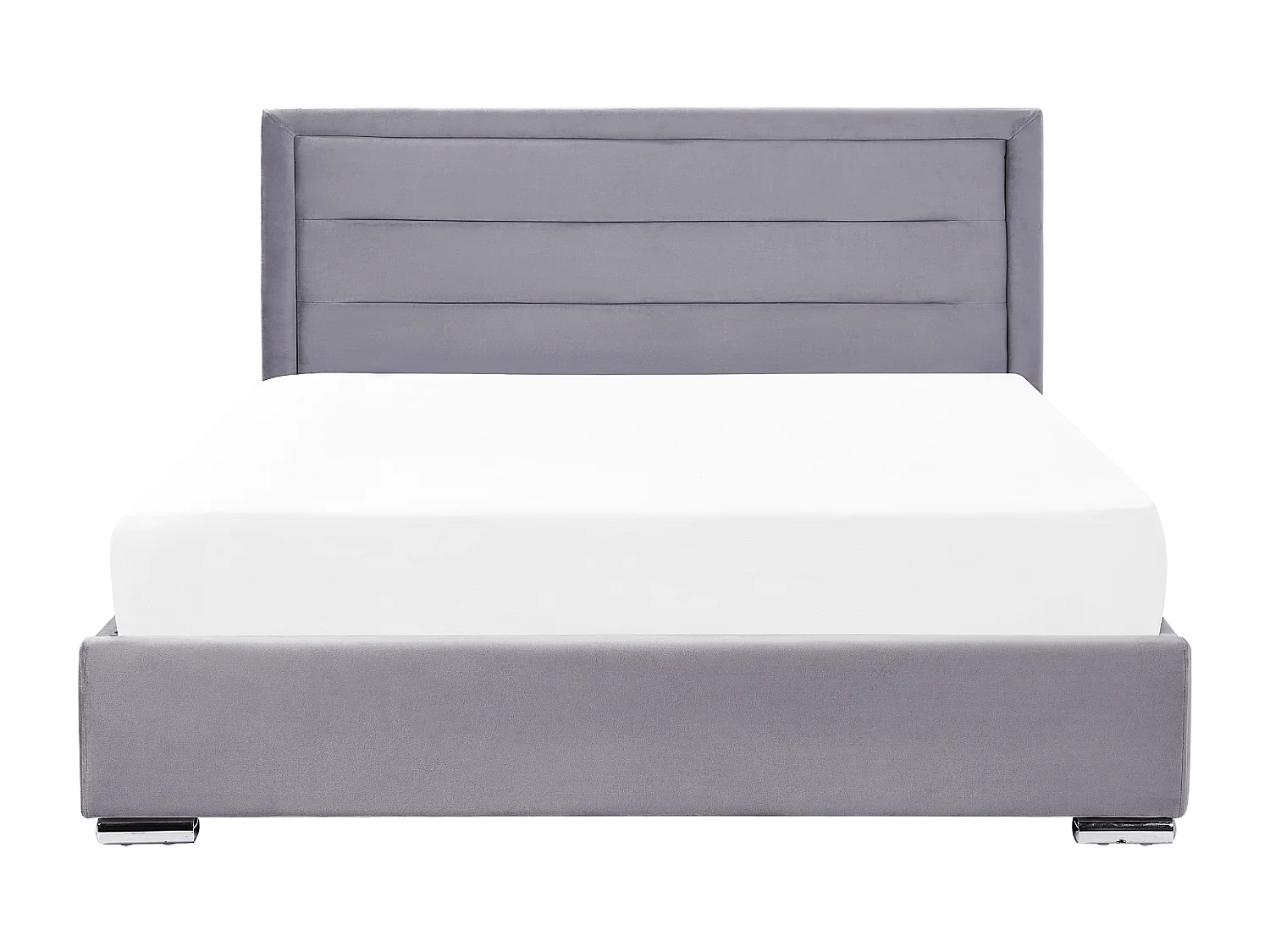 Polsterbett Samtstoff grau 160 x 200 cm mit Stauraum moderner Stil Rouen