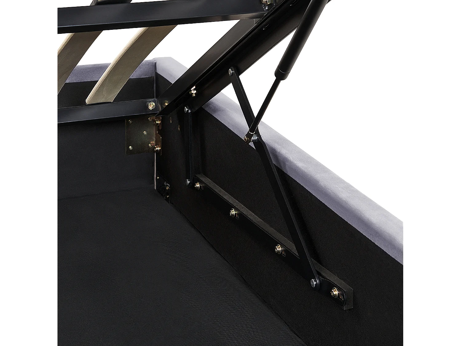 Polsterbett Samtstoff grau 160 x 200 cm mit Stauraum moderner Stil Rouen