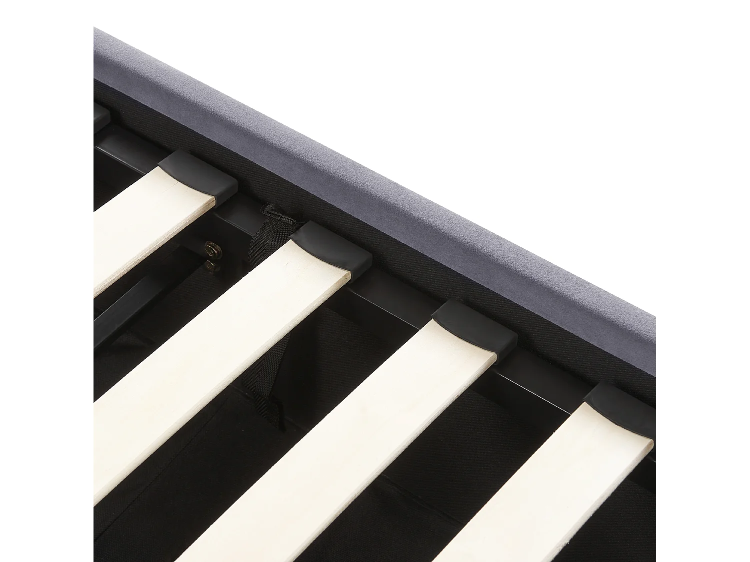 Polsterbett Samtstoff grau 160 x 200 cm mit Stauraum moderner Stil Rouen