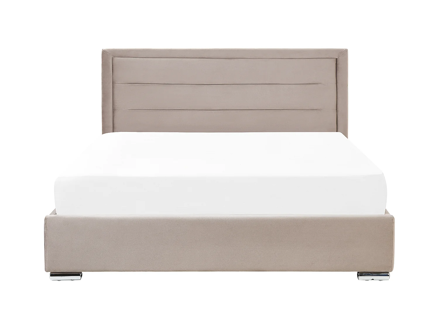 Lit ottoman Velours ROUEN 160 x 200 cm Taupe