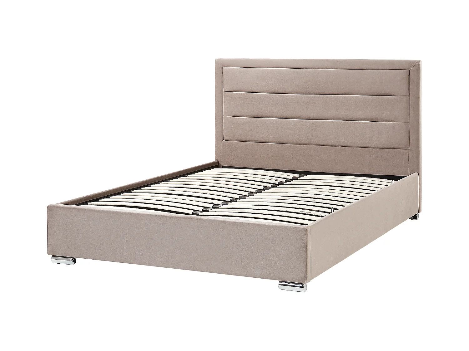 Lit ottoman Velours ROUEN 160 x 200 cm Taupe