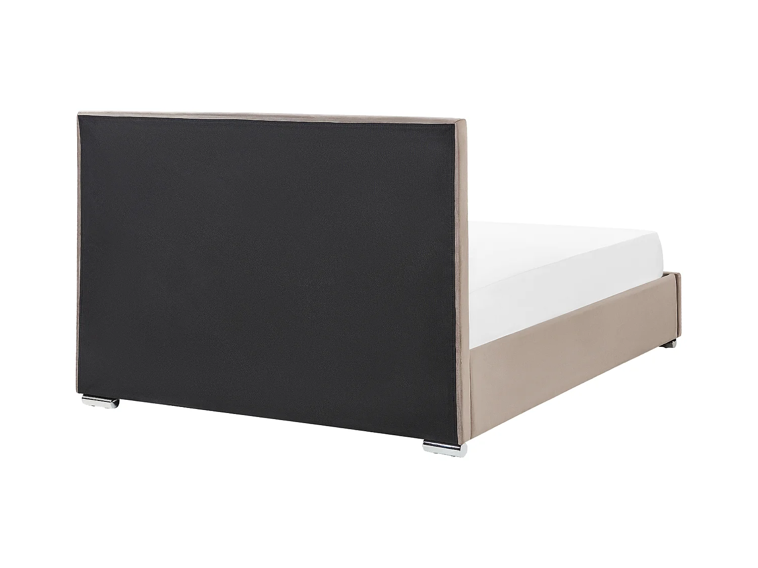 Lit ottoman Velours ROUEN 160 x 200 cm Taupe