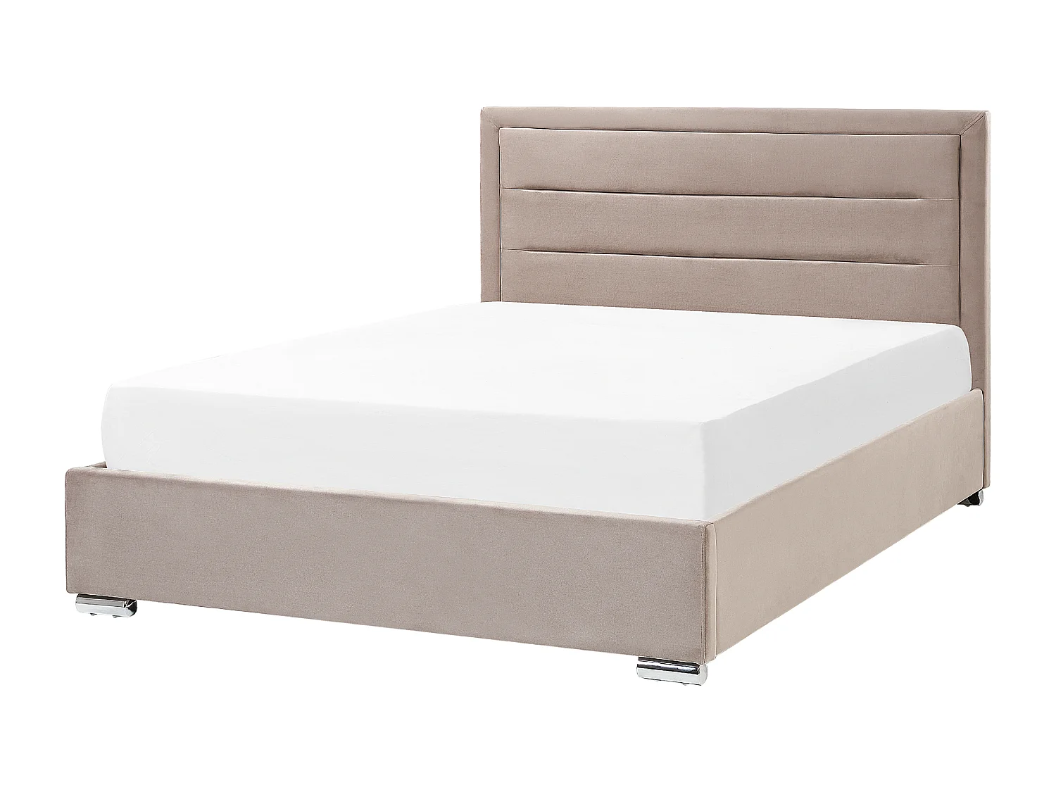 Lit ottoman Velours ROUEN 160 x 200 cm Taupe