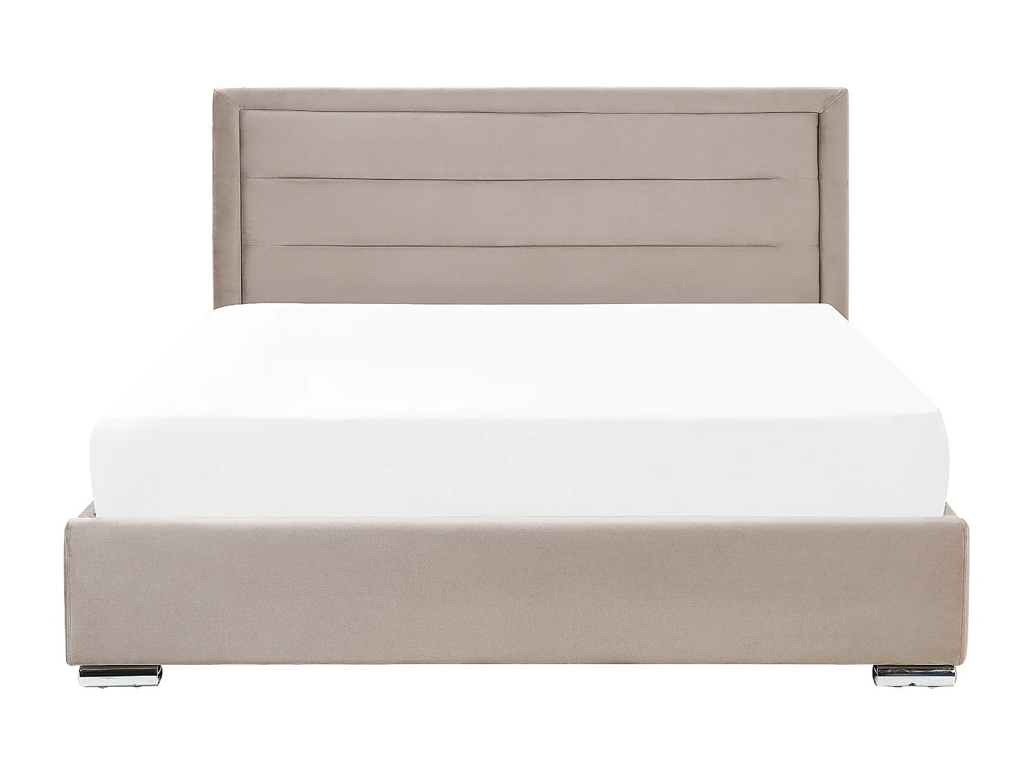 Lit ottoman Velours ROUEN 160 x 200 cm Taupe