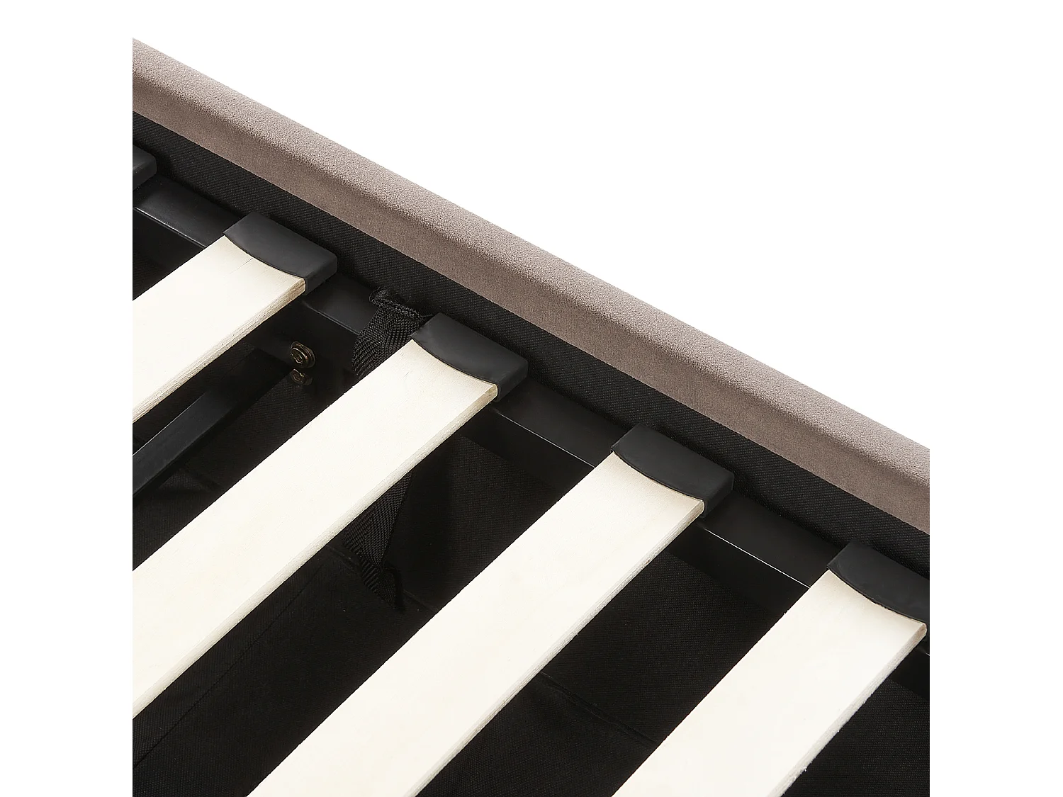 Lit ottoman Velours ROUEN 160 x 200 cm Taupe