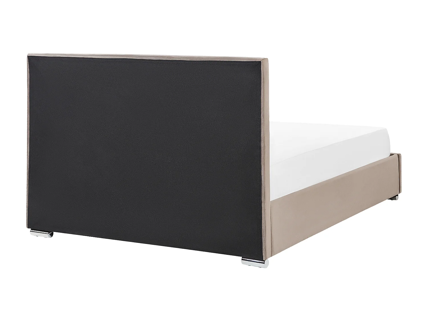 Bett mit Stauraum Samtstoff ROUEN 160 x 200 cm Taupe