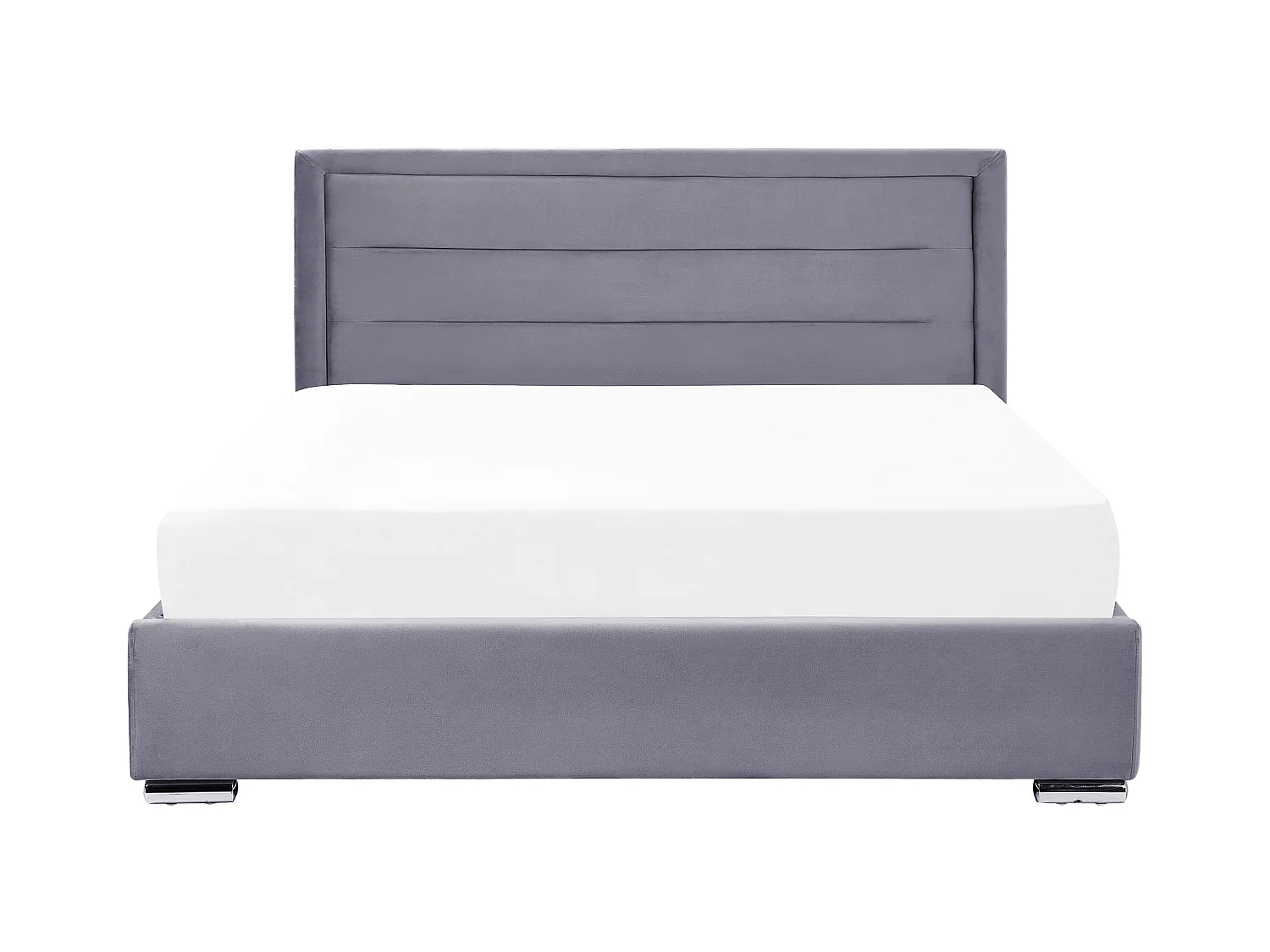 Polsterbett Samtstoff grau 180 x 200 cm mit Stauraum moderner Stil Rouen
