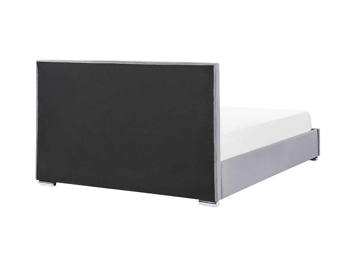 Polsterbett Samtstoff grau 180 x 200 cm mit Stauraum moderner Stil Rouen