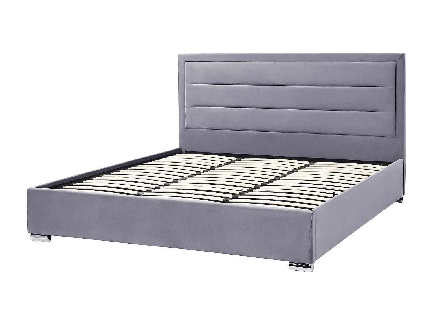 Lit ottoman Velours ROUEN 180 x 200 cm Gris foncé