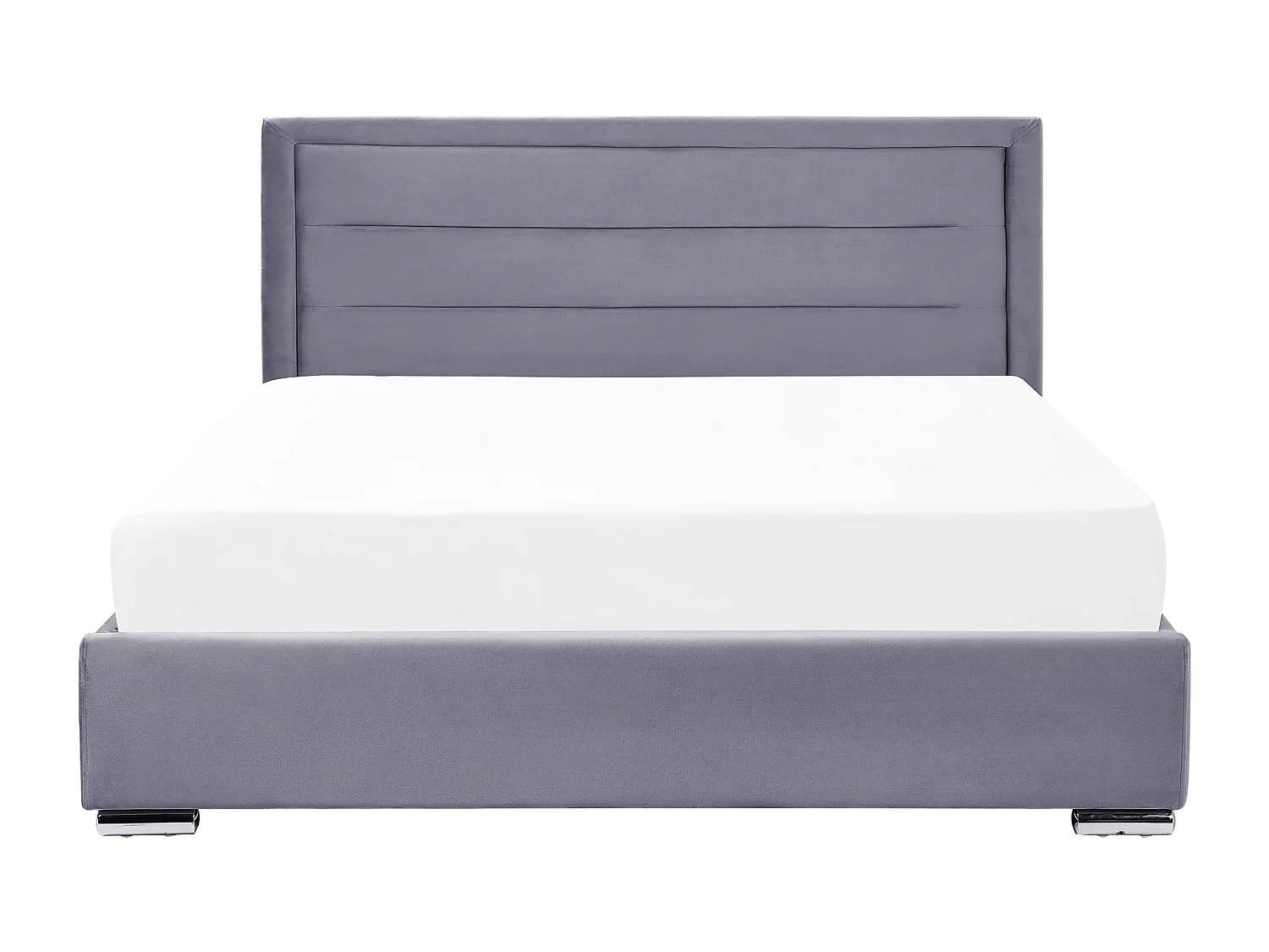 Polsterbett Samtstoff grau 180 x 200 cm mit Stauraum moderner Stil Rouen