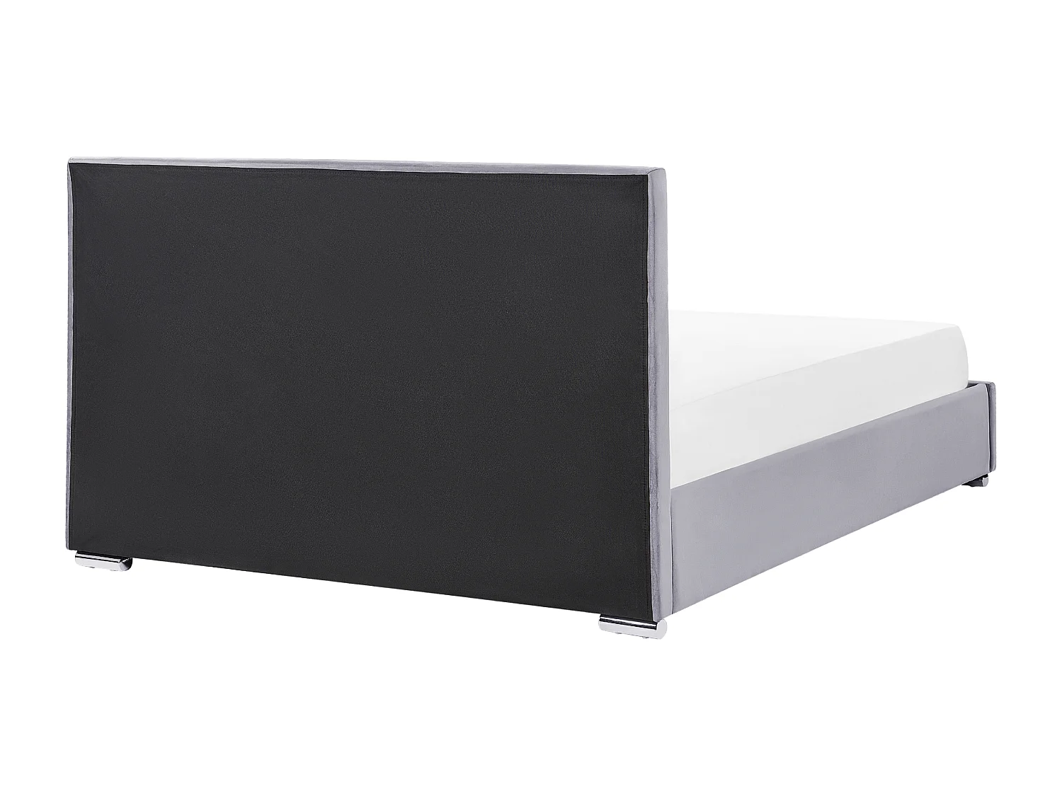 Polsterbett Samtstoff grau 180 x 200 cm mit Stauraum moderner Stil Rouen