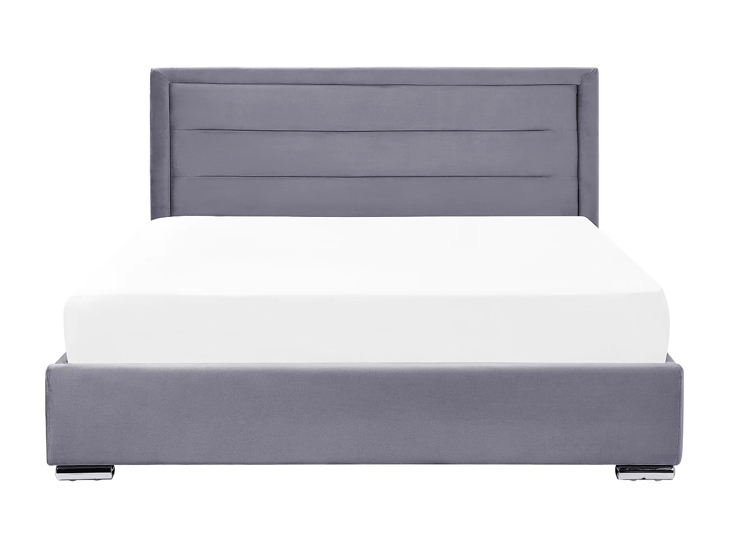 Letto contenitore Velluto ROUEN 180 x 200 cm Grigio scuro