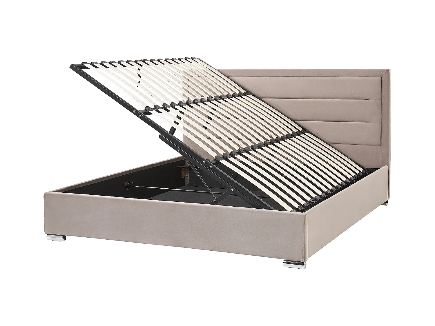 Lit ottoman Velours ROUEN 180 x 200 cm Taupe