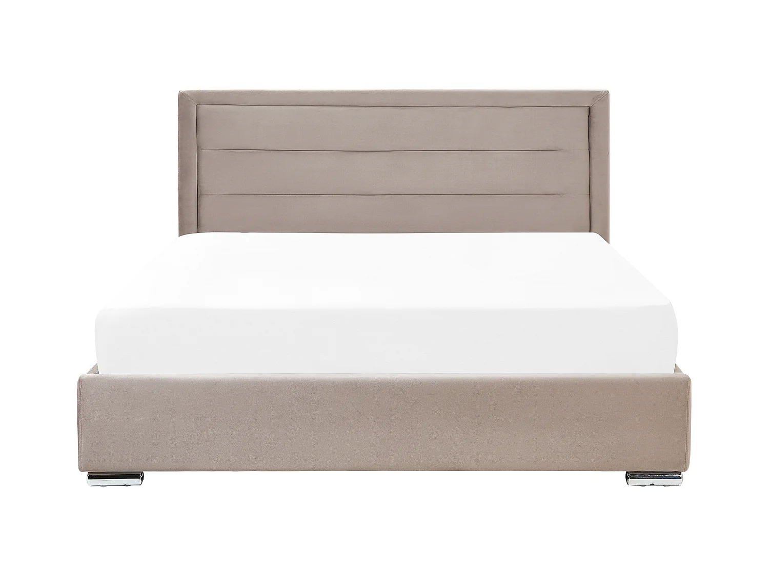 Lit ottoman Velours ROUEN 180 x 200 cm Taupe