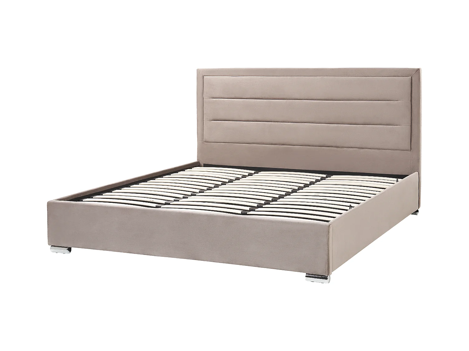 Lit ottoman Velours ROUEN 180 x 200 cm Taupe