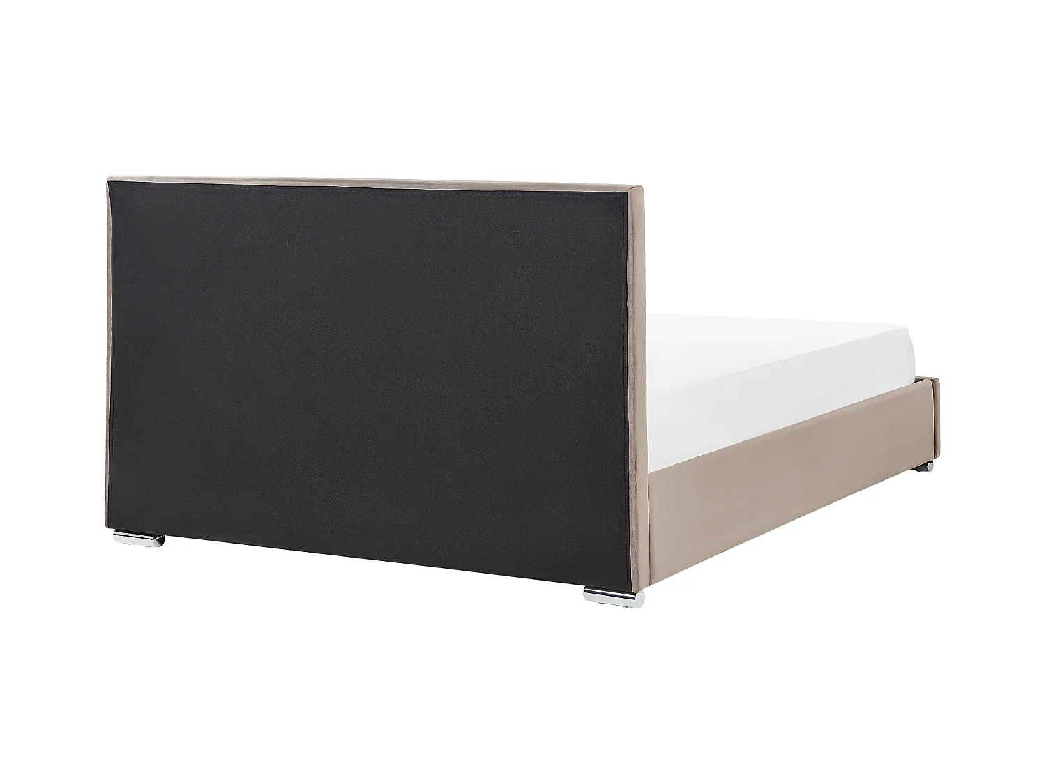 Lit ottoman Velours ROUEN 180 x 200 cm Taupe