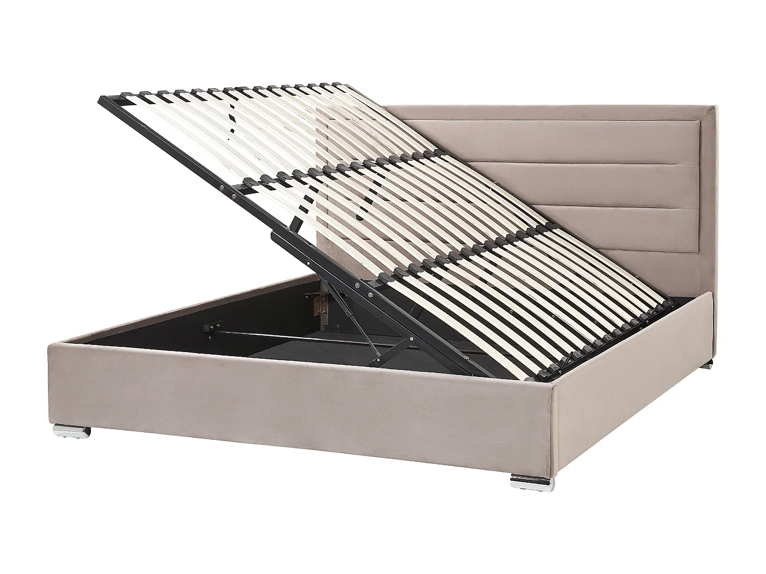 Lit ottoman Velours ROUEN 180 x 200 cm Taupe