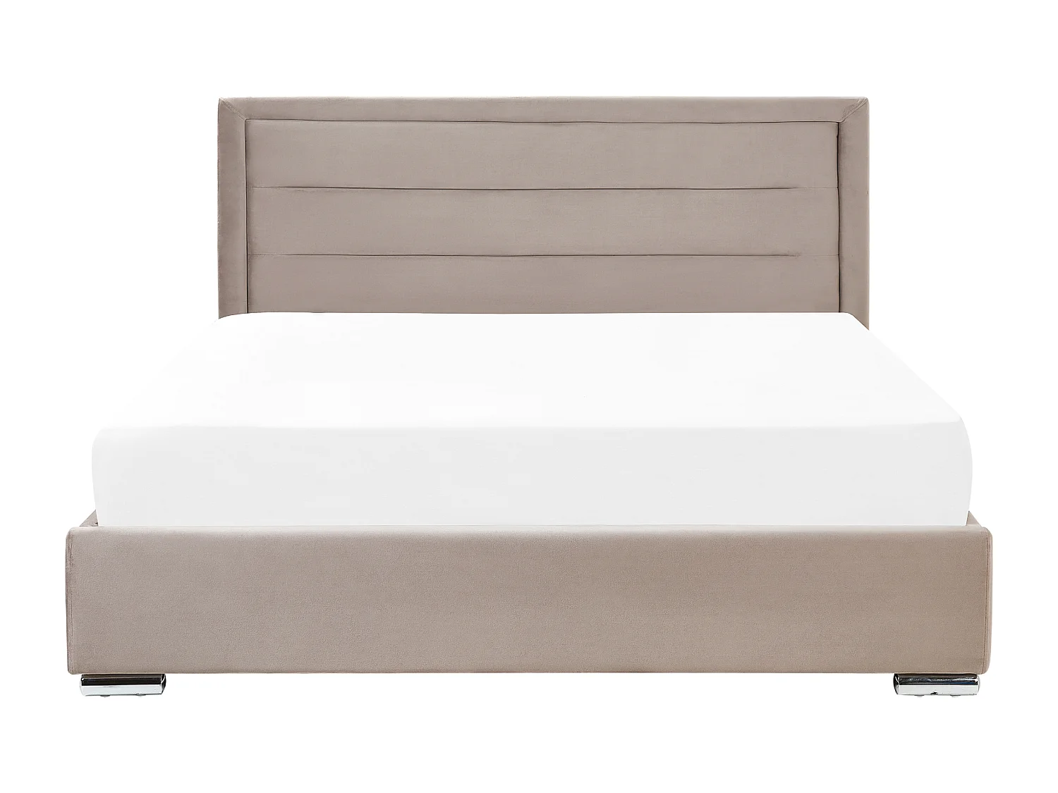 Lit ottoman Velours ROUEN 180 x 200 cm Taupe