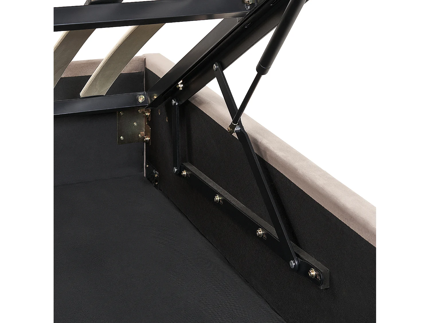 Lit ottoman Velours ROUEN 180 x 200 cm Taupe