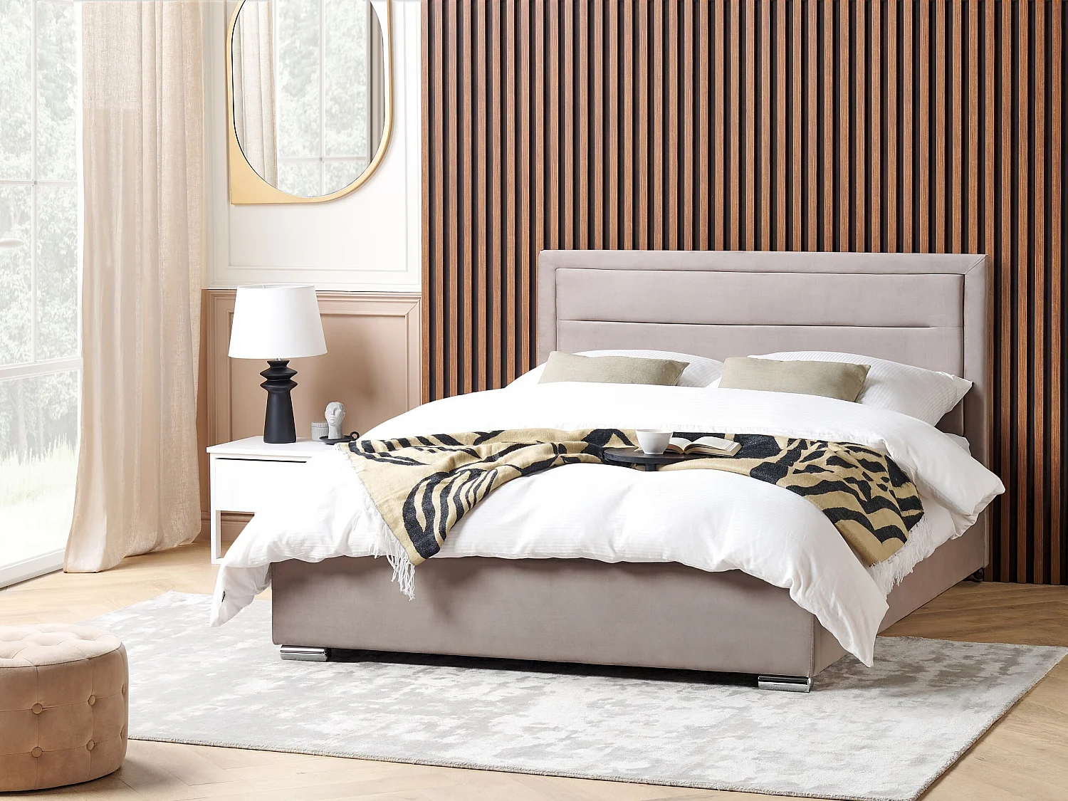 Letto contenitore Velluto ROUEN 180 x 200 cm Tortora
